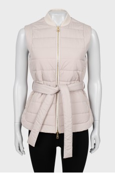 Double-sided waistcoat with belt