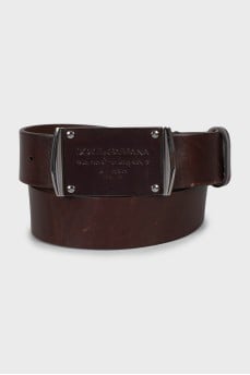 Men's brown leather belt
