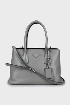 Gray Tote Bag with Keychain