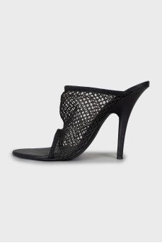 Mesh high heel sandals