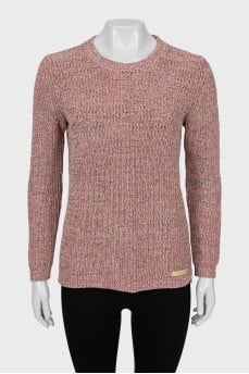 Knitted sweater with straight cut