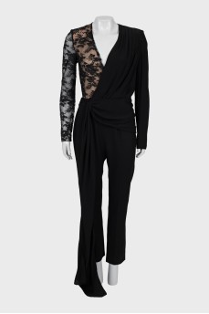 Fitted jumpsuit with lace