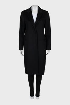 Fitted camel wool coat