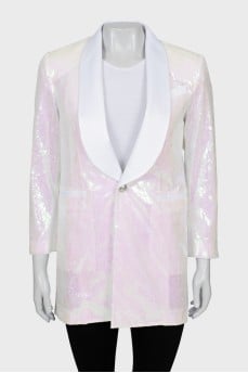 White jacket decorated with sequins