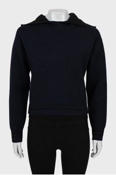 Cashmere sweater with hood