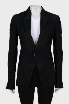 Fitted jacket made of wool and linen