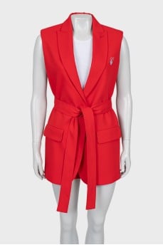 Red suit with shorts and a vest