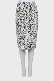 Floral print pencil skirt