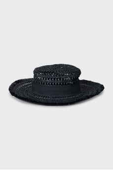 Black woven hat