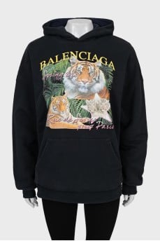 Oversized reversible hoodie
