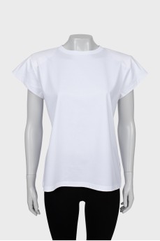 White T-shirt with accent shoulders
