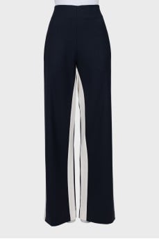 Two-tone wool trousers