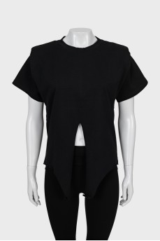Black T-shirt with accent shoulders