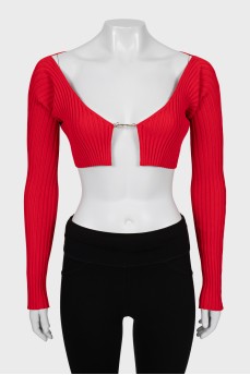 Ribbed top with gold logo