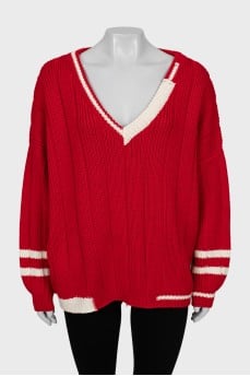 Oversized V-neck sweater