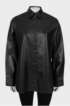 Leather shirt with slits
