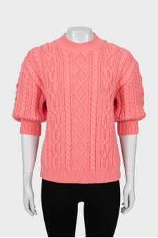 Knitted sweater with 3/4 sleeves
