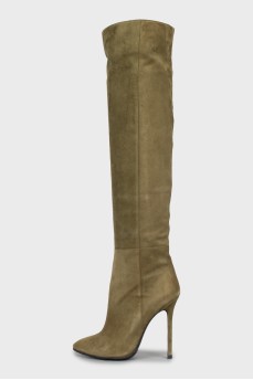 Suede lace-up boots