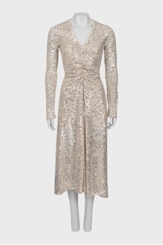 Sequin embroidered maxi dress