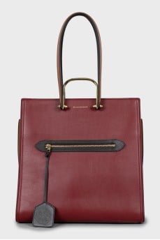 Leather Tote Bag with Double Handles