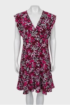 Floral Print V-Neck Dress