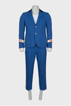 Men's suit with text print