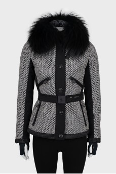 Ski down jacket with fox fur