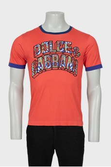 Men's straight T-shirt with logo