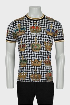 Men's houndstooth print t-shirt
