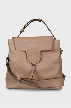 Leather crossbody bag with embossed logo