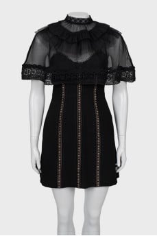 Fitted mini dress with pattern
