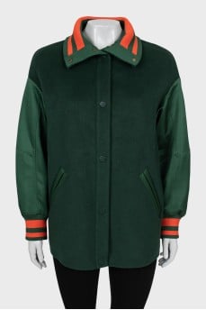 Bomber jacket with buttons and tag