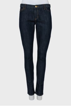Dark blue mid rise jeans