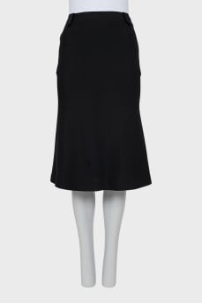 Black silk skirt