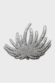 Silver brooch with crystals