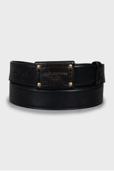 Men's Belt with Embossed Logo