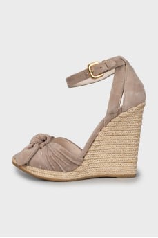 Suede Wedge Sandals