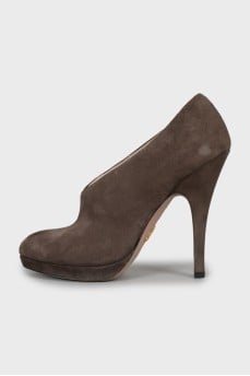 Brown suede ankle boots