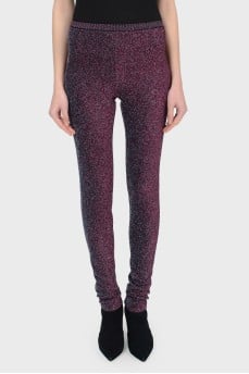 Purple lurex leggings