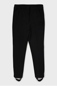 Tapered trousers with stirrups