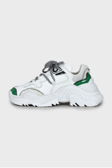 Chunky sneakers made of leather and textile