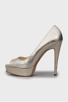 Gold Snakeskin Shoes