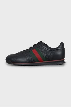 Men's sneakers with embossed leather