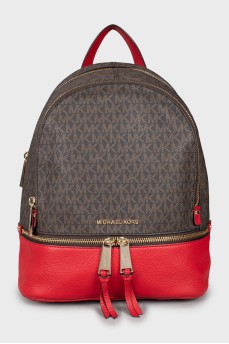 Backpack with branded print