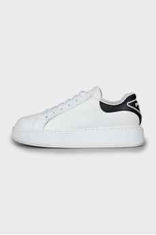 Black and white leather sneakers