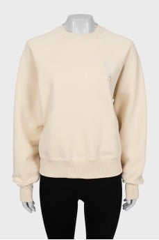 Beige sweatshirt with embroidered logo