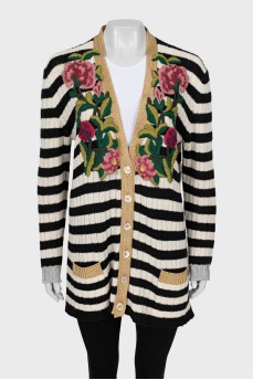 Striped Floral Cardigan