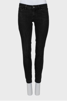 Чорні джинси skinny fit на низькій посадці
