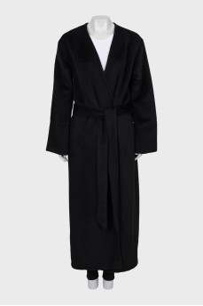 Short pile coat with belt