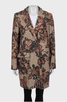 Single-breasted coat decorated with sequins